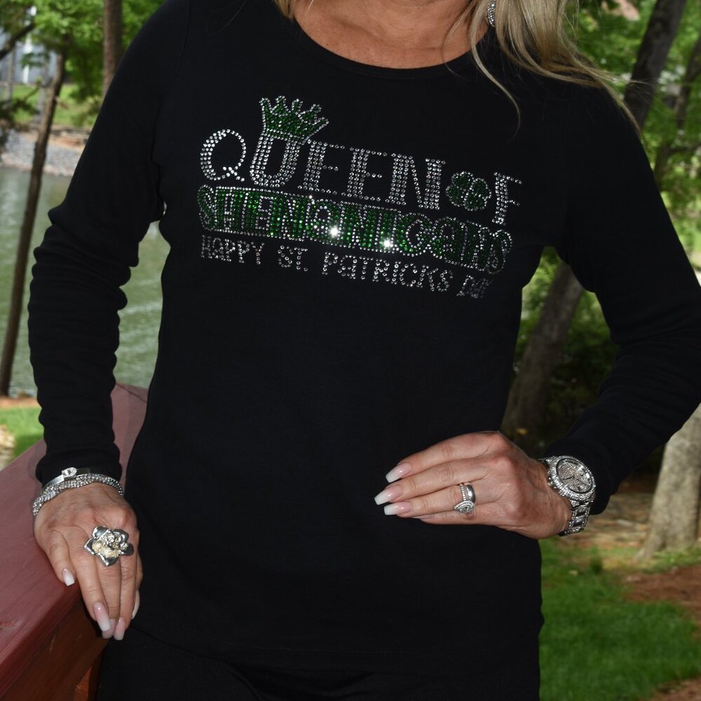 St. Patrick's RN rhinestone bling long sleeve shirt XS S M L XL XXL 1X 2X 3…